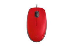 Logitech M110 USB Wired Mouse with Silent Click - Red