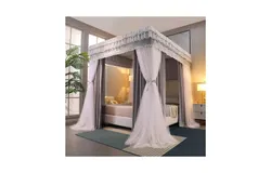 Bed frame curtain for bedroom&comma; 1&period;2 m&comma; canopy mosquito net with 4 pole support&comma; decorative bed curtain in princess style Style 3 1&period;2x2x2m