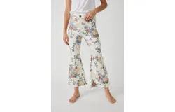 Free People Youthquake Printed Crop Flare Jeans In Ivor Combo