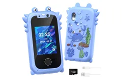 Kids Smartphone Toys for Boys 3-10 Years Old&comma; Touch Screen HD Dual Camera Kids Learning Phone with Music Player&comma; Game&comma; 16GB SD Card&comma; Christmas Birthday Gift&comma; Kids RPG Smartphone-Blue