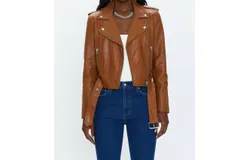 Pistola Tracy Moto Jacket In Cognac