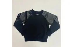 Central Park West Women&apos;s Sweatshirt W&sol; Pleather Accents In Black