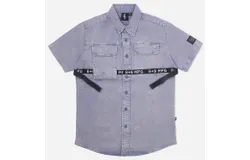 8&9Mfg Men&apos;s Strapped Up Button Up Shirt In Vintage Blue