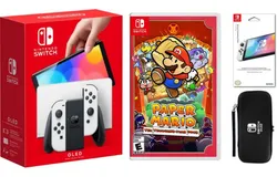 Nintendo Switch Oled White Bundle With Accessories and Paper Mario&colon; The Thousand-Year Door Game