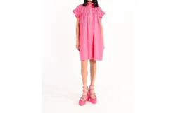 Lili Sidonio Poplin Smocked Dress In Pink