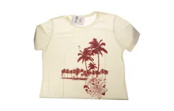 Womens Boyfriend Tee - Palms and Floral Sunset by Delsol for Women - 1 Pc T-Shirt &lpar;2XL&rpar;