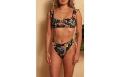 Shore Wide Strap Top In Black&sol;cheeta