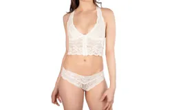 Clo Fortuna Racer Back Lace Vest In White