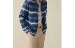 Faherty Wavebreaker Shirt In Winter Summit Stripe