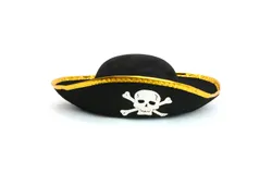 Skeleteen Tri Corner Pirate Hat - Three Cornered Buccaneer Costume Accessory Hat - 1 Piece