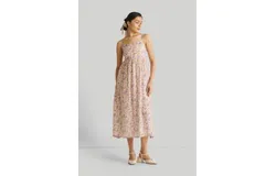 Strappy Gathered Floral Midi Dress