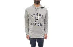 Tommy Hilfiger Long Sleeve Hoodie In Gray Heather