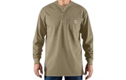 Carhartt Men&apos;s Force Cotton Long Sleeve T-Shirt In Khaki