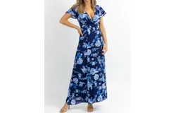 Sugarlips Lunar Wrap Maxi Dress In Blue