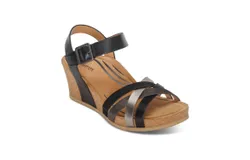 Aetrex Women Noelle Wedge In Black