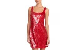 Staud Women Eclipse Polyester Sleeveless Mini Dress Poinsettia