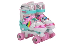Roller Skates for Girls&comma; 4 Sizes Adjustable Kids Roller Skates for Girls Boys Outdoor Indoor with Light Up Wheels- S size