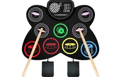 Electronic Drum Set&comma; 9-Drum Practice Pad with Headphone Jack&comma; Great Christmas Holiday Gifts for Kids