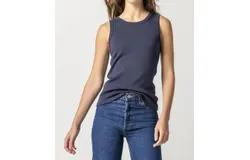 Lilla P Jewel Tank Top In Navy