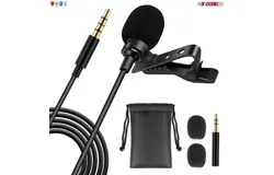 Professional Lavalier Lapel Microphone Black  Omnidirectional Condenser