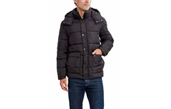 Hfx Men&apos;s Water And Wind Resistant Hooded Puffer Jacket In Solid Black
