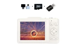 C&aacute;mara Digital para Adolescentes&comma; C&aacute;mara Digital FHD 4K 44MP con Tarjeta SD de 64GB-Blanca