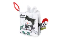 Vicloon Soft Cloth Baby Books&comma; Baby Books 0-6 Months&comma; 3D Black and White High Contrast Soft Cloth Book&comma; Washable Non-Toxic Early Baby Book--Forest Animals