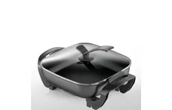 GreenLife12" 5QT Square Electric Skillet&comma; Glass Vented Lid&comma; Ceramic PFAS-Free Nonstick Coated Interior&comma; Adjustable Temperature Control&comma; Cool Touch Handles&comma; Quick Even Heating&comma; Scratch Resistant
