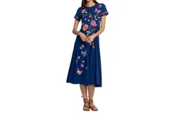 Johnny Was Gracey Crew Necks Swing Dress In Srs