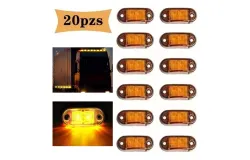 20 Pcs 2&period;5 Inch LED Trailer Lights LED Trailer Side Marker Lights Oval Signal Running Lights For Truck Boat RV