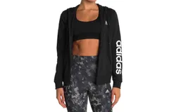 Adidas Women&apos;s Essential Linear Full Zip Logo Hoodie In Black