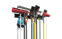 RaxGo Tool Storage Rack&comma; 8 Piece Wall Mounted Garage Organizer for Broom&comma; Mop&comma; Rake Shovel & Tools