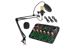Podcasting equipment package&comma; audio interface and DJ mixer plus k600 condenser microphone&comma; studio equipment with phantom power&comma; independent channel design&comma; streaming&comma; narration&comma; singing&comma; PC and more&period;