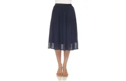 falda midi plegada de gasa para mujer