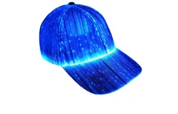 Fiber Optic Cap LED hat with 7 Colors Luminous Glowing EDC Baseball Hats USB Charging  - White
