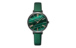 Women&apos;s Quartz Watches Waterproof Quartz Watches Leather Strap Watches Fashion Casual Watches，Green