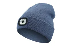 YunTuo LED Beanie with The Light&comma; Unisex USB Rechargeable Headlamp Knitted Cap -gray&sol;blue