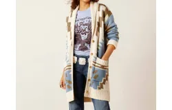 Ariat Chimayo Willow Sweater Cardi In Oatmeal&sol;dusty Blue