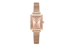 JULIUS Women&apos;s Watch&comma; Square Rhinestone Quartz Watch&comma; Fashion Retro Waterproof Mesh Strap Watch