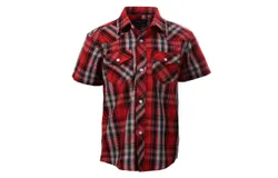 Gioberti Boy&apos;s Casual Western Plaid Pearl Snap-on Buttons Short Sleeve Shirt