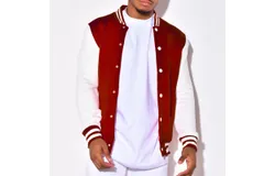 Men&apos;s Fashion Varsity Jacket Causal Slim Fit Cotton Letterman Baseball Bomber Jackets