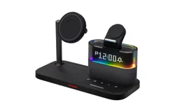 qi2 magnetic wireless charger with alarm clock and night light three in one