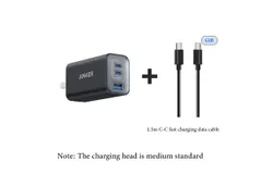 Anker multi-port TypeC fast charging PD charging plug Apple 15 notebook set black with 1&period;5m C-C cable