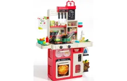 kids Toy Kitchen Sets with Real Steam&comma; Sounds&comma; Light&comma; Sink&comma; Play Food & Kitchen Accessories&comma; Pretend Kitchen Playset
