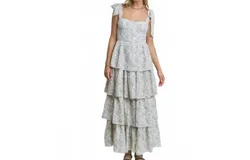 J&period;nna Garden Party Floral Print Dress In Blue