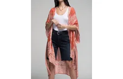Urbanista Francesca Damask & Paisley Print Kimono In Clay