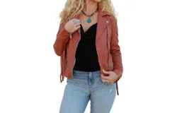 Mauritius Zoe Leather Fringe Jacket In Burnt Orange