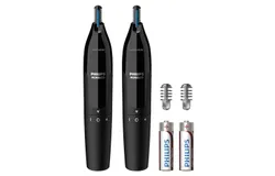 2x Philips Norelco Ultimate Comfort Nose Trimmer 1000 Battery Powered NT1605&sol;60 for Nose&comma; Ear and Eyebrows