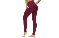 Thick High Waist Yoga Pants with Pockets&comma; Tummy Control Workout Running Yoga Leggings for Women l