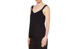 Helmut Lang Crepe Double Strap Cami In Black
